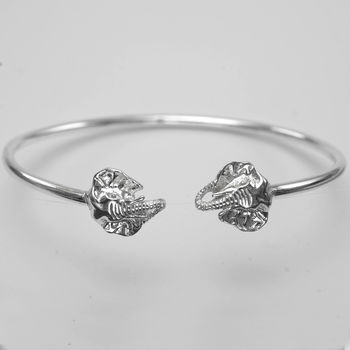Elephant Heads Bangle In Sterling Silver, 4 of 4
