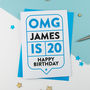 Omg 20th Birthday Card Personalised, thumbnail 3 of 3