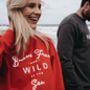 Red 'Brave Free Wild As The Sea' Womens Sweatshirt, thumbnail 1 of 5