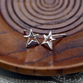 Sterling Silver Star Stud Earrings, 4 of 4