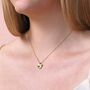 Gold Stainless Steel Crystal Antiqued Heart Necklace, thumbnail 3 of 4