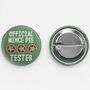 Funny Xmas Badge 'Official Mince Pie Tester', thumbnail 3 of 5