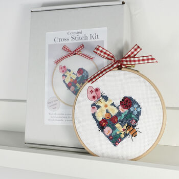 Cross Stitch, Floral Heart Kit, 6 of 7
