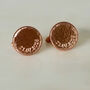 Curver Engraved Hammered Copper Cufflinks, thumbnail 1 of 4