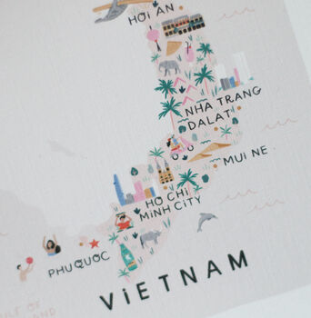 Vietnam Inky Illustrated Map, 4 of 4