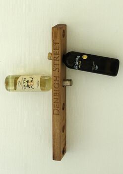 Wooden Wall Mounted Engraved Wine Rack, 4 of 12