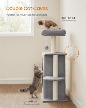 Cat Tree Tower Two Caves Scratching Posts, 6 of 7