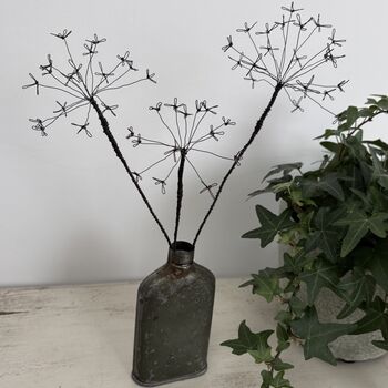 Three Fine Wire Cow Parsley Stems, 2 of 9