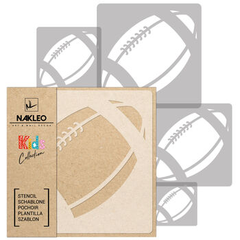 Reusable Plastic Stencils Five Pcs Rugby With Brushes, 2 of 5