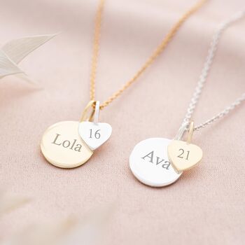 Sterling Silver Sia Birthday Disc Personalised Necklace, 2 of 11