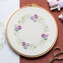 Sage And Lilac Wreath Embroidery Hoop Kit, thumbnail 4 of 8