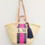 Personalised Stripe Monogram Beach Basket, thumbnail 4 of 8