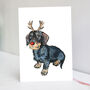 Wired Dachshund Christmas Card, thumbnail 3 of 7