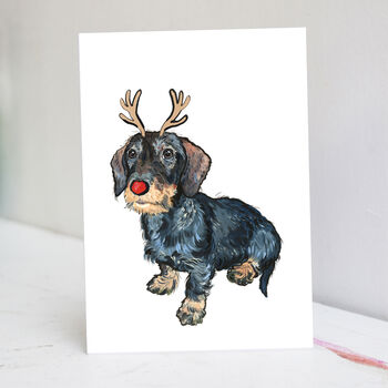 Wired Dachshund Christmas Card, 3 of 7