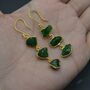 Green Tsavorite Garnet Gold Earrings, thumbnail 2 of 7