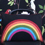 Rainbow Hand Embroidered Wool Cushion, thumbnail 2 of 2