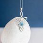 Genuine Larimar Celtic Knot Necklace In Sterling Silver, thumbnail 2 of 10