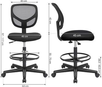 Ergonomic Drafting Chair For Standing Desks, 4 of 6