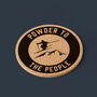 Round Cork Coaster 'Powder To The People' | Homeware | Tableware | Ski | Skiing Accessory | Mountains, thumbnail 1 of 2