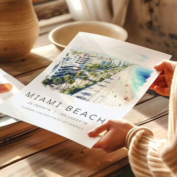 City Landmark Poster For Miami Beach Florida, 3 of 7