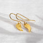 Dainty Gold Plated Angel Wing Earrings, thumbnail 4 of 11