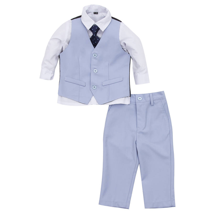 page boy's 4pc light blue suit by baby magic dress