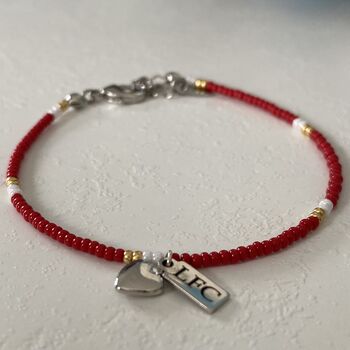 Liverpool Football Fan Bead Bracelet With Charms, 2 of 4