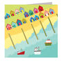 Beach Huts Greetings Card, thumbnail 2 of 4