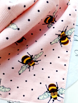 Pink Cord Bumble Bee Polka Dots Dog Bandana, 4 of 5
