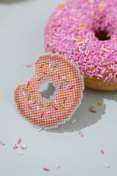 Make Your Own Donut Brooch Cross Stitch Kit, 3 of 7