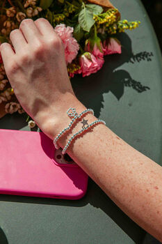 You Can Do It Silver Plated Beaded Star Bracelet, 6 of 9