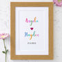 Personalised Names And Date Framed Print, thumbnail 6 of 6