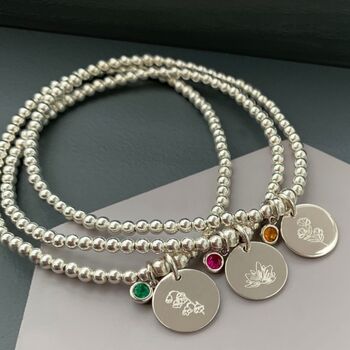 personalised charm bracelet flower birth evy designs notonthehighstreet gifts