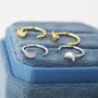Sterilng Silver Tiny Crescent Moon Huggie Hoop Earrings, thumbnail 7 of 12