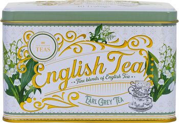 Lily Of The Valley Tea Tin With 40 Earl Grey Teabags, 6 of 6