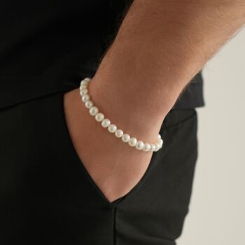 Mens Freshwater Pearl Bracelet Chain, 3 of 8