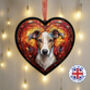 Whippet Stained Glass Effect Heart Suncatcher, thumbnail 6 of 7