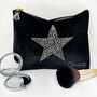 Star Rhinestone Velvet Make Up Bag Gift For Her, thumbnail 1 of 6