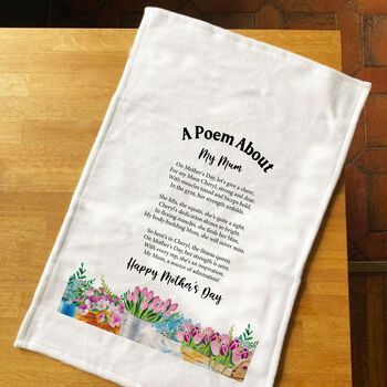 Personalised Poem Tea Towel Gift For Mum, 2 of 7