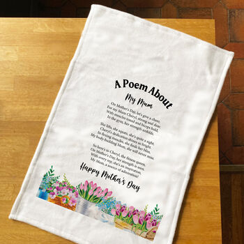 Personalised Poem Tea Towel Gift For Mum, 3 of 7