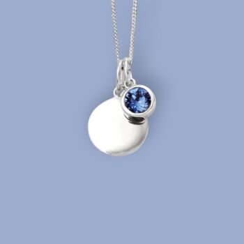Genuine Sapphire Cz Necklace In Sterling Silver, 4 of 12