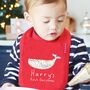 Personalised Nordic Whale First Christmas Bib, thumbnail 2 of 7