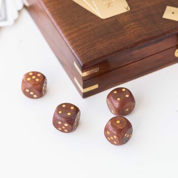 Personalised Wooden Card And Dice Game Set, 4 of 8