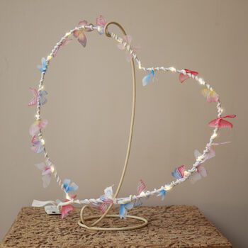 Butterfly Heart Light: Handmade LED Wall Decor Nursery And Bedroom, 2 of 6