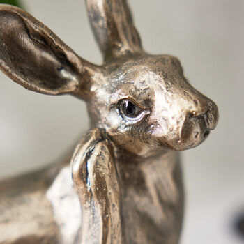 Bronze Scratching Hare Easter Ornament, 3 of 4