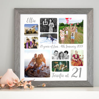 Personalised 21st Birthday Square Photo Collage, 12 of 12