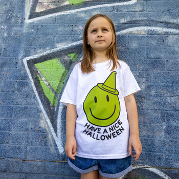 Have A Nice Halloween Witch Girls' Halloween T Shirt, 4 of 5