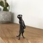 Miniature Bronze Meerkat Sculpture 8th Anniversary Gift, thumbnail 11 of 12