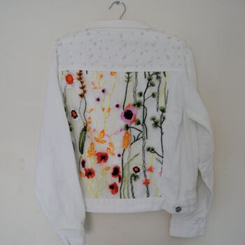 Floral Bridal Jacket With Pearls, 6 of 6