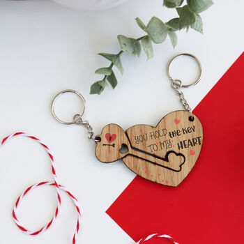 You Hold The Key To My Heart Valentine's Keyring Set, 2 of 5